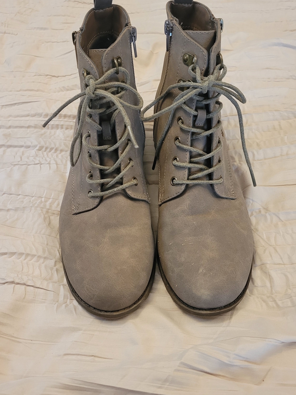 Market & Spruce Women's Lace-Up Ankle Boots in Gray Size